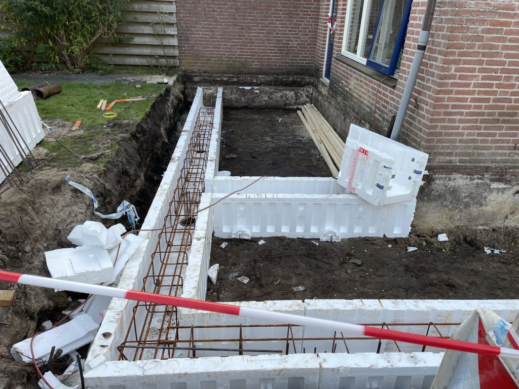 Uitbouw woning Soest tijdens foto