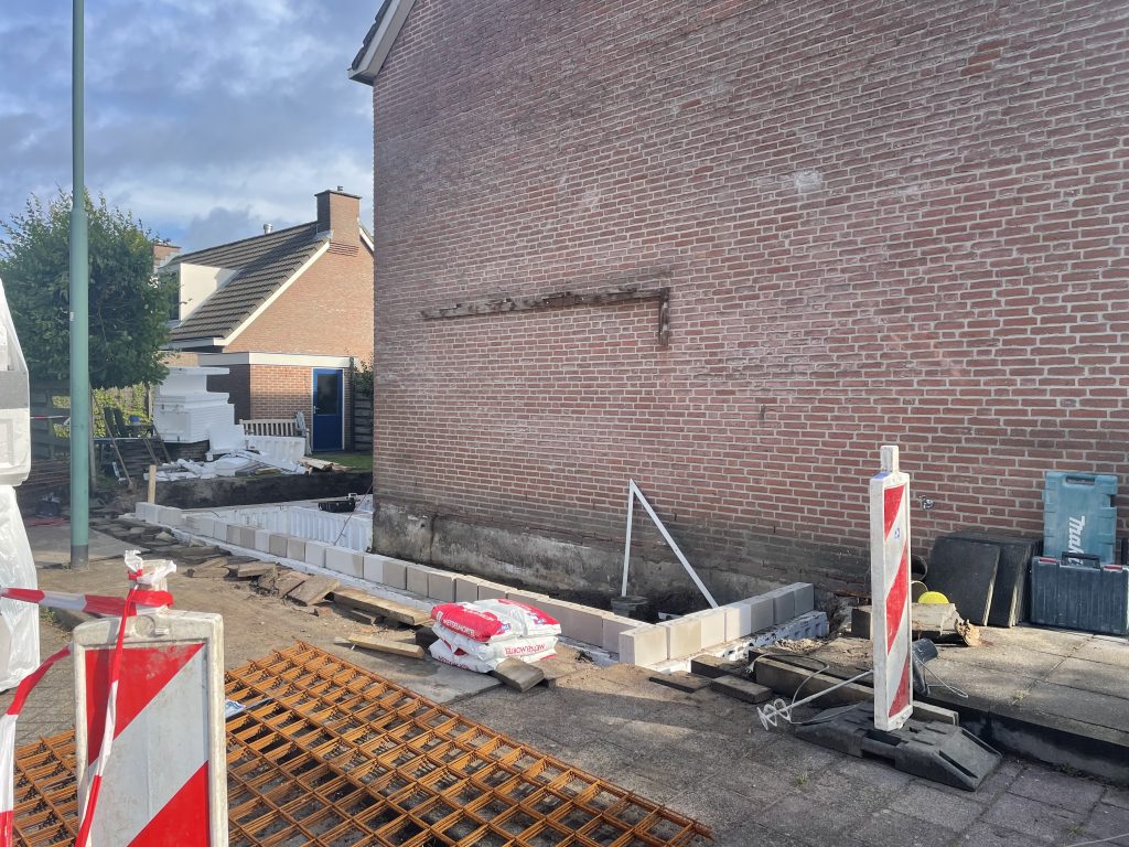 Uitbouw woning Soest tijdens foto